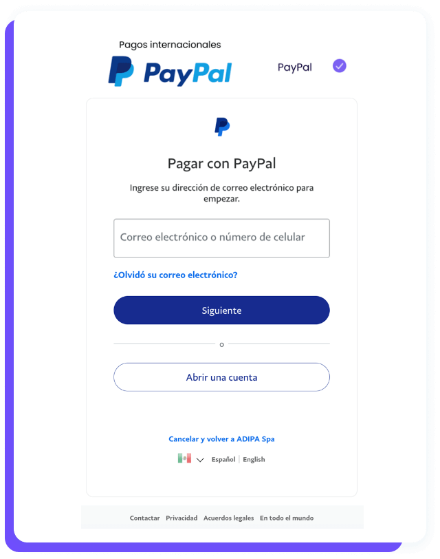 Medios de pago Paypal